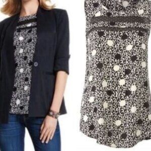 CAbi #3079 Jot Top Sz M Black White Dot Sleeveless #222J